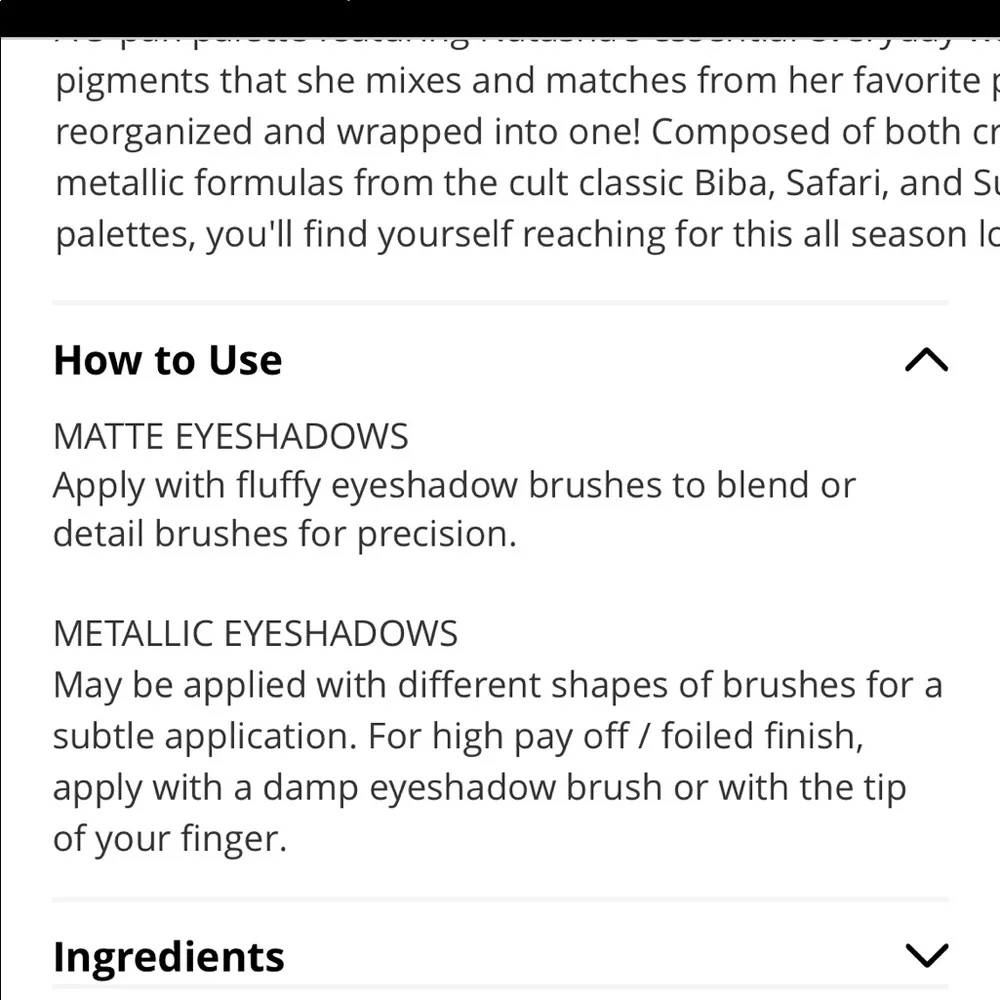 Natasha Denona Peak 5 Eyeshadow Palette